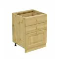 Кухонный модуль напольная тумба 60х56х82, шкаф 3 ящика, сосна бесцветный лак