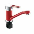 Смеситель эверест для кухни с коротким изливом, красный,