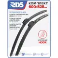600 525 мм. Крепление Hook. Комплект бескаркасных щеток стеклоочистителя RD5 дворники на Lancia Kappa Berlina; Лянча Каппа Берлина; Lancia Kappa Coupe; Лянча Каппа Купе; Lancia Kappa Station Wagon; Лянча Kappa Универсал