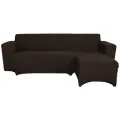 Чехол на угловой диван с оттоманкой - выступ справа, цвет Кофе