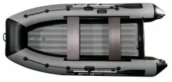 Лодка ПВХ под мотор River Boats RB 300 НДНД ЛАЙТ черно-серая надувная для рыбалки