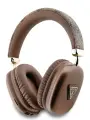 Guess наушники беспроводные накладные Bluetooth Headphones PU 4G Triangle Logo Brown