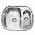 Мойка кухонная врезная из нержавеющей стали 60х49 см. 2 чаши SINKLIGHT N 6049 L 0.8/180 1.5P полированная