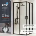 Душевой уголок 80*80*195 RGW PA-39-B Квадрат/Черный/Прозрачное/6 мм 03083988-14
