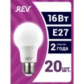 Упаковка светодиодных ламп 20 шт REV 32403 4, 4000К, Е27, A60, 16Вт