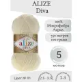 Пряжа Alize Diva (Ализе Дива) 01-кремовый