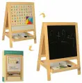 Мольберт, доска для рисования детская, двухсторонняя с маркером, алфавитом и мелками