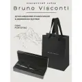 Ручка шариковая автоматическая BrunoVisconti PORTOFINO цвет корпуса вороненая сталь 1 мм, в деревянном черном футляре