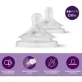 Соска силиконовая Philips Avent Natural Response SCY962/02 с медленным потоком от 0 мес, 2 шт