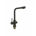 MAGNUS - Смеситель кухонный графит, шаровый. с двойным выпуском воды для фильтра, материал латунь 8247