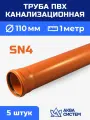 Труба ПВХ 110 мм канализационная 1 (м), SN4 (5 шт.)