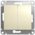 Переключатель 2-клавишный Schneider Electric Glossa, сх.6, 10АХ, Бежевый(комплект из 3 шт)