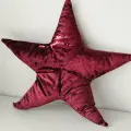 Подушка декоративная звезда из бархата, ручной работы, красный