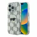 Lagerfeld для iPhone 16 Pro Max чехол PC/TPU Monogram NFT Karl Head Hard Transparent