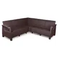 Диван Альтернатива Wiilla Ротанг Плюс М8346, угловой, коричневый, 200x200x79 см