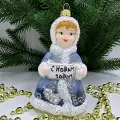 Irena-Co елочная игрушка, стекло Девочка (11,5х6,5х7,5см)