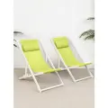 Комплект шезлонгов Gardini Fold, алюминий, складная, с регулировкой спинки, лайм