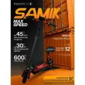 Электросамокат SAMIK Max Speed, для взрослых, 600Вт, черный/красный
