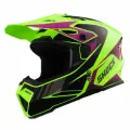 Мотошлем кроссовый SHOCK NEW MATT LIGHT GREEN/BLACK PURPLE размер M для мотоциклиста