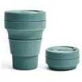 Складной силиконовый стакан с крышкой STOJO 355 мл, цвет Eucalyptus