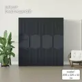 LAERA Шкаф для одежды четырехдверный распашной с полками сити графит