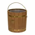 Ведро 13 л. (термо) с латунным обручем, пластиковой вставкой, липа, Банные штучки