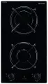 Газовая варочная панель Brandt BPG6210B 28 см, 2 конфорки закаленное стекло электроподжиг газконтроль, черный