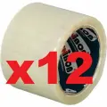Клейкая лента упаковочная 72 мм x 66 м 43 мкм прозрачная (12 шт)