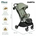 Коляска прогулочная Pituso Matrix Emerald Mood, для детей от 6 месяцев до 3 лет, прогулочный блок, изумруд