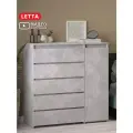 Комод Letta City Plus, с ящиками, со штангой, ЛДСП, серый бетон