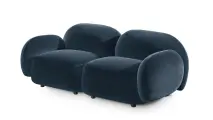 Диван Мальдивы двухсекционный Andria Delta 45 NEW 172x82x73 см, синий Велюр Антивандал, нераскладной GOODFORM