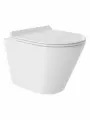 Унитаз подвесной Aqueduto Cone 360х480х320, безободковый, Tornado, сиденье микролифт, белый CONT0110