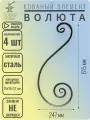 Кованый элемент Волюта. Размеры 615х247 мм. Из профильной трубы 15х15х1,2 мм - 4 шт