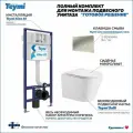 Инсталляция с унитазом комплект 5 в 1 Teymi унитаз подвесной безободковый Solli кнопка нержавеющая сталь F13550