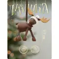 Елочная игрушка Лавка Чудес Лось с золотом, полирезин, 9,7 см