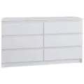 МС Мори Комод МК 1380.6 Белый (для одежды, под телевизор, с ящиками, с полками, большой)