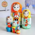 Матрешка деревянная детская развивающая игрушка Лисичка 5 мест 15 см Орнамент