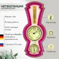 Метеостанция (Германия, Россия) из дерева (бук) 10-813 Пурпурный, й настенная механическая, для дома, размер 39*16 см