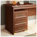 Тумба с ящиками Екатерина Орех, ЕТ4023, для письменного стола, три ящика, с доводчиками, Miassmobili