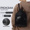 Рюкзак женский городской TEXTURA, на молнии, с карманом, чёрный