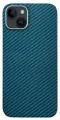 Чехол на iPhone 14 Plus, кевлар (арамид) сверхпрочный, темно-синий