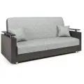 Диван-книжка Мелодия ДП №2 120х190 см, прямой, раскладной, с подушками, шенилл серый и экокожа шоколад