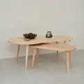 Малый журнальный столик из массива Fusion, 80х40х38 см, для гостиной в скандинавском стиле, Равновесие