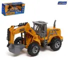 Автоград Экскаватор инерционный «Стройтехника», световые эффекты, подвижные детали, цвет жёлтый