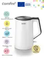 Электрический чайник Comfee CF-KT7074, 1800 Вт, 1.5 Л, двойные стенки, автоотключение, вращение корпуса 360, пищевая сталь 304, белый