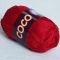 Пряжа VITA cotton COCO Vita, красный - 3856, 100% мерсеризованный хлопок, 5 мотков, 50 г, 240 м.