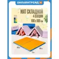 Мат Perfetto Sport № 23 (100 х 160 х 5) складной голубой/жёлтый
