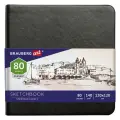 3 шт, Скетчбук, слоновая кость 140 г/м2 120х120 мм, 80 л, кожзам, резинка, BRAUBERG ART CLASSIC, черный, 113191