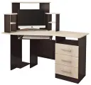 Угловой компьютерный стол для школьника (1300х1300х800 мм), венге/лоредо