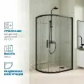 Душевой уголок GWMPKB018RB 105x100x200 см, цвет фурнитуры черный матовый, стекло бесцветное закаленное 6 мм